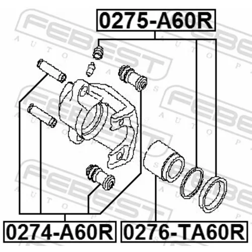 Vodiaci čap brzdového strmeňa FEBEST 0274-A60R - obr. 1