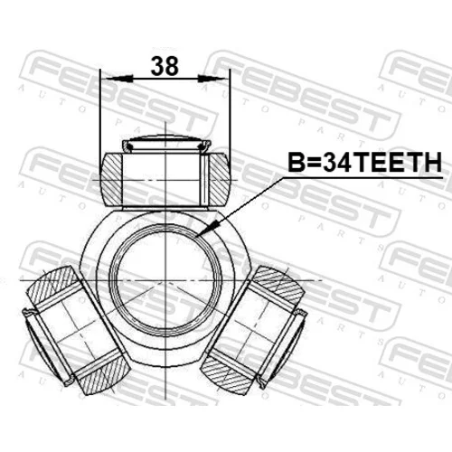 Trojkríž hnacieho hriadeľa FEBEST 0316-ACC - obr. 1