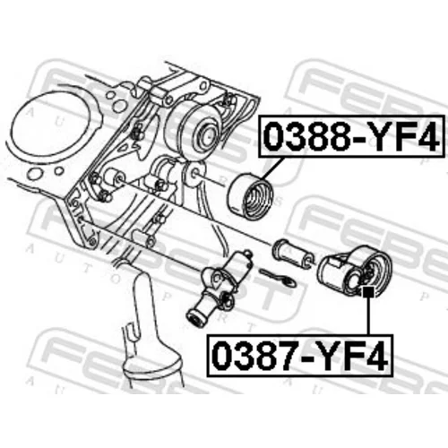 Napínacia kladka ozubeného remeňa FEBEST 0387-YF4 - obr. 1