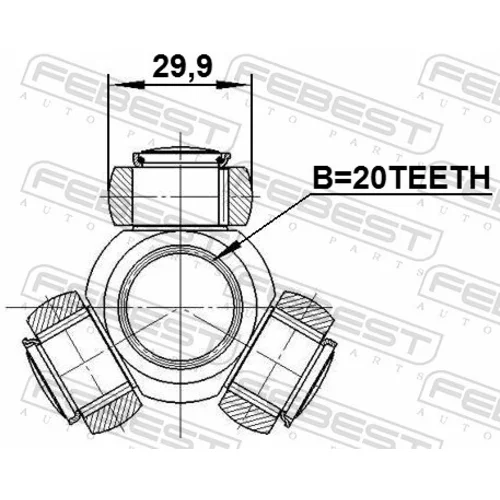 Trojkríž hnacieho hriadeľa FEBEST 0516-DY3WAT - obr. 1