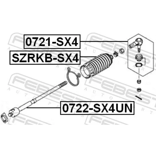 Hlava/čap spojovacej tyče riadenia FEBEST 0721-SX4 - obr. 1