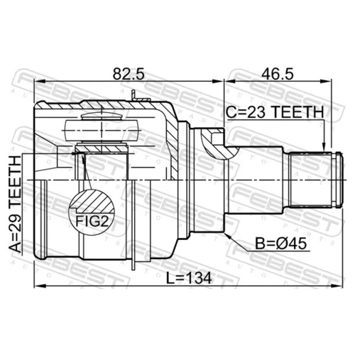 Sada kĺbov hnacieho hriadeľa FEBEST 0911-M412 - obr. 1