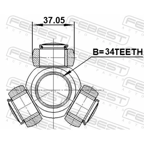 Trojkríž hnacieho hriadeľa FEBEST 1016-CAP - obr. 1