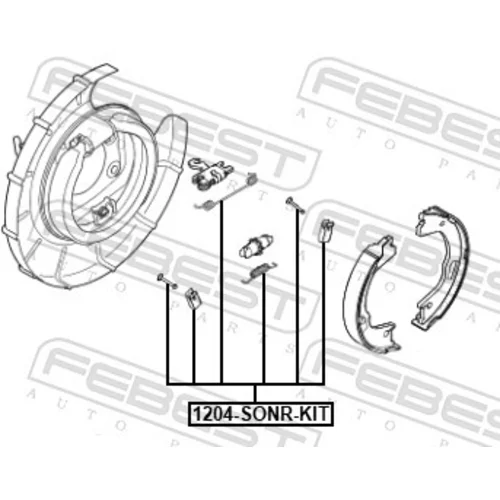 Sada príslušenstva čeľustí parkovacej brzdy FEBEST 1204-SONR-KIT - obr. 1