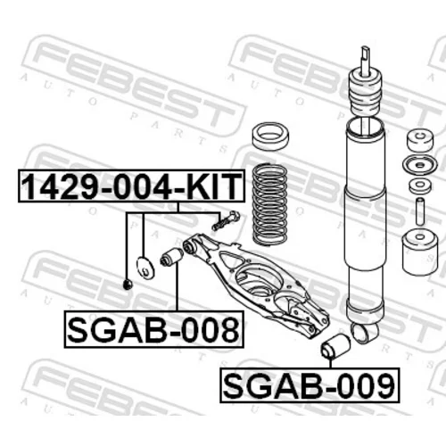 Skrutka pre nastavenie odklonu kolesa FEBEST 1429-004-KIT - obr. 1