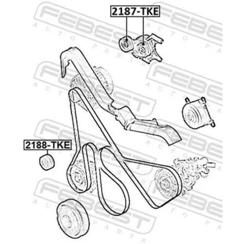 Napínacia kladka rebrovaného klinového remeňa FEBEST 2187-TKE - obr. 1