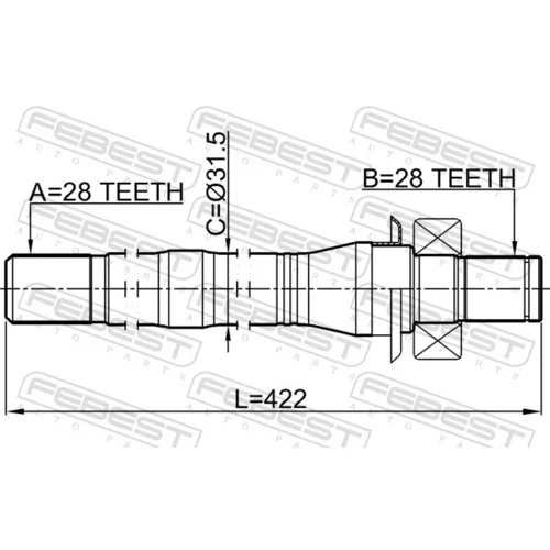 Hnací hriadeľ FEBEST 2212-SORXM - obr. 1