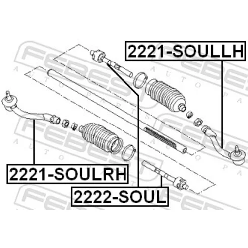 Axiálny čap tiahla riadenia FEBEST 2222-SOUL - obr. 1