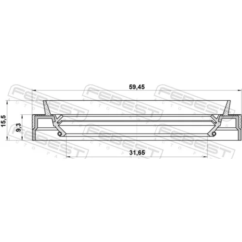 Radiálny tesniaci krúžok hnacieho hriadeľa FEBEST 95JES-33590915X - obr. 1
