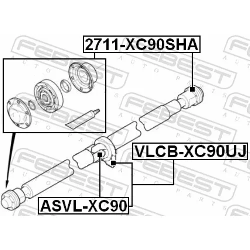 K?b, k?bový hriade? ASVL-XC90 /FEBEST/ - obr. 1