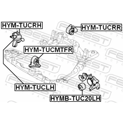 Uloženie motora FEBEST HYM-TUCMTFR - obr. 1