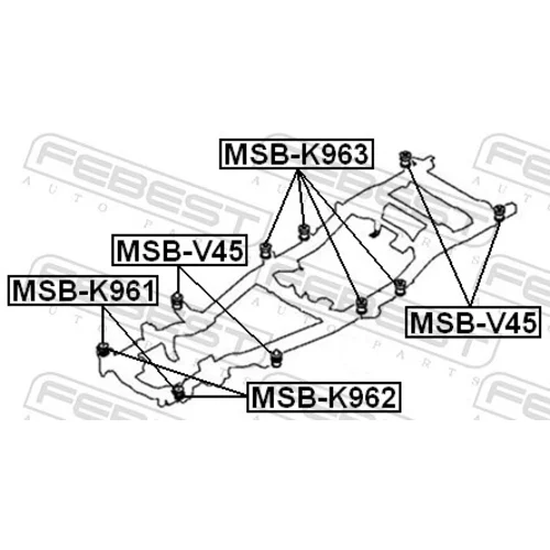 Uloženie, rám vozilda FEBEST MSB-K963 - obr. 1