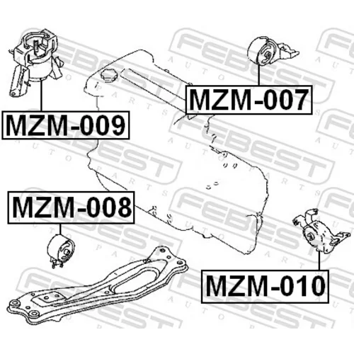 Uloženie motora FEBEST MZM-007 - obr. 1