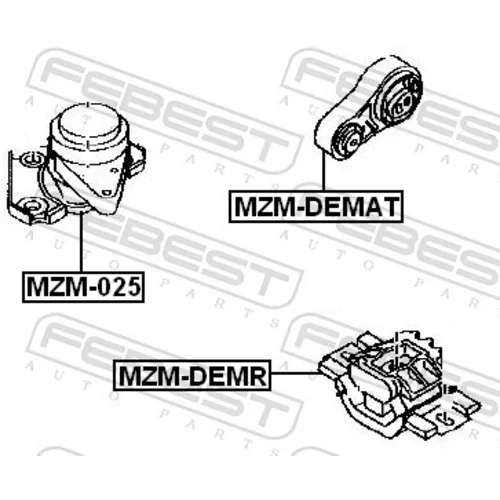 Uloženie motora MZM-DEMR /FEBEST/ - obr. 1