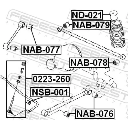 Uloženie riadenia FEBEST NAB-077 - obr. 1