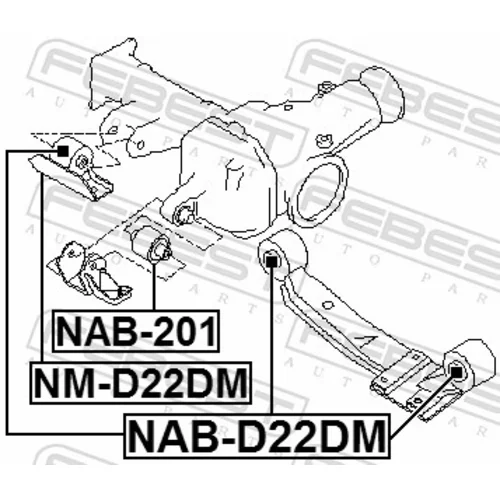 Uloženie, diferenciál FEBEST NAB-D22DM - obr. 1