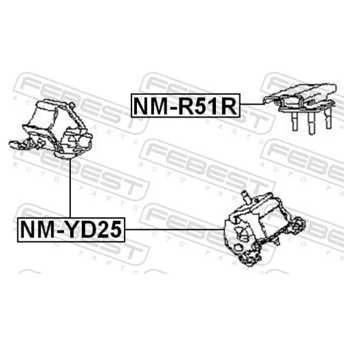 Uloženie motora FEBEST NM-YD25 - obr. 1