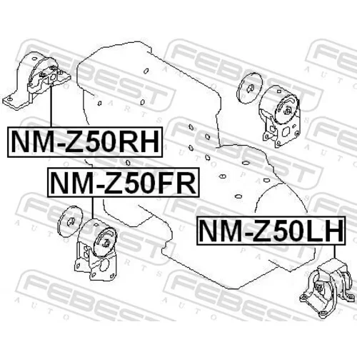 Uloženie motora FEBEST NM-Z50RH - obr. 1