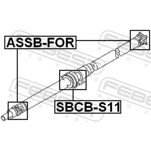 Stredové ložisko kĺbového hriadeľa FEBEST SBCB-S11 - obr. 1