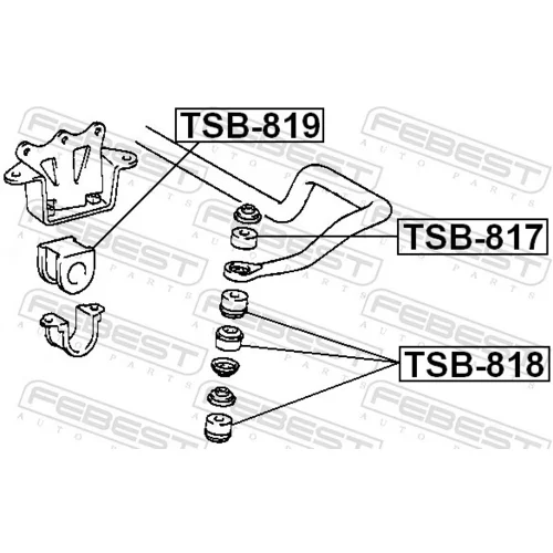 Uloženie priečneho stabilizátora FEBEST TSB-819 - obr. 1