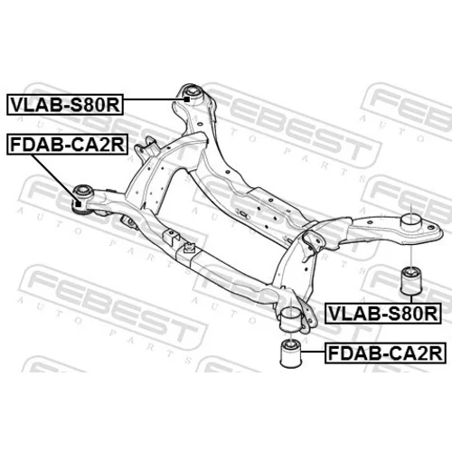 Uloženie tela nápravy FEBEST VLAB-S80R - obr. 1