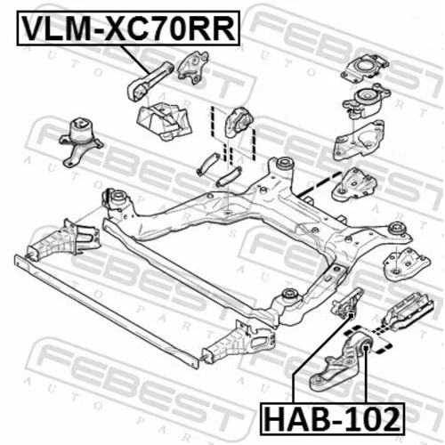 Uloženie motora FEBEST VLM-XC70RR - obr. 1