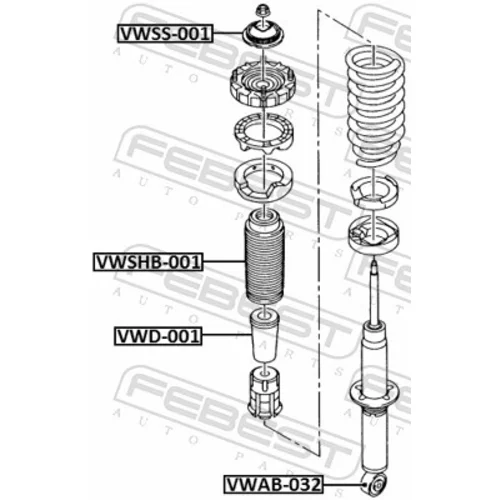 Doraz odpruženia FEBEST VWD-001 - obr. 1