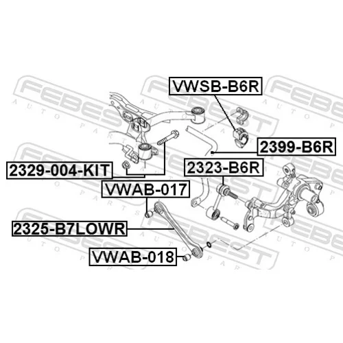 Uloženie priečneho stabilizátora FEBEST VWSB-B6R - obr. 1