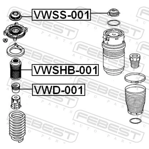 Ložisko pružnej vzpery VWSS-001 /FEBEST/ - obr. 1