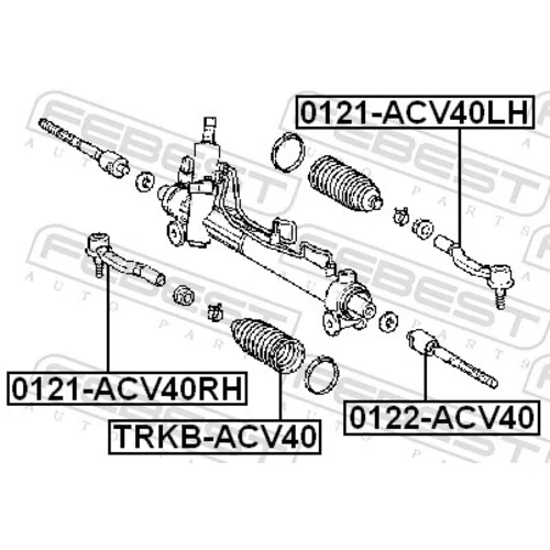 Hlava/čap spojovacej tyče riadenia FEBEST 0121-ACV40LH - obr. 1