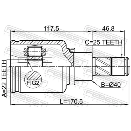 Sada kĺbov hnacieho hriadeľa FEBEST 0211-F15LH - obr. 1