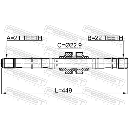 Hnací hriadeľ 0212-E11LH /FEBEST/ - obr. 1