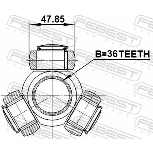 Trojkríž hnacieho hriadeľa FEBEST 0216-Z50 - obr. 1