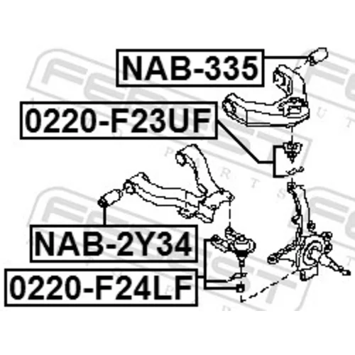 Zvislý/nosný čap FEBEST 0220-F24LF - obr. 1