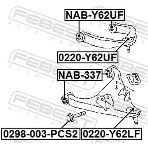 Zvislý/nosný čap FEBEST 0220-Y62UF - obr. 1