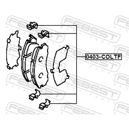 Sada príslušenstva obloženia kotúčovej brzdy FEBEST 0403-COLTF - obr. 1