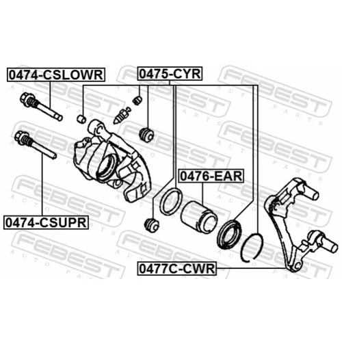 Sada držiakov brzd. strmeňov 0477C-CWR /FEBEST/ - obr. 1