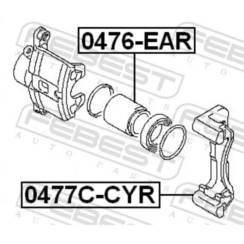 Sada držiakov brzd. strmeňov FEBEST 0477C-CYR - obr. 1