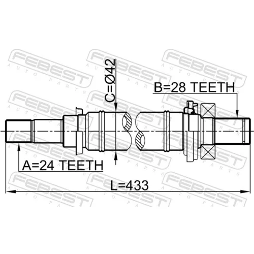 Hnací hriadeľ FEBEST 0512-M316MT - obr. 1