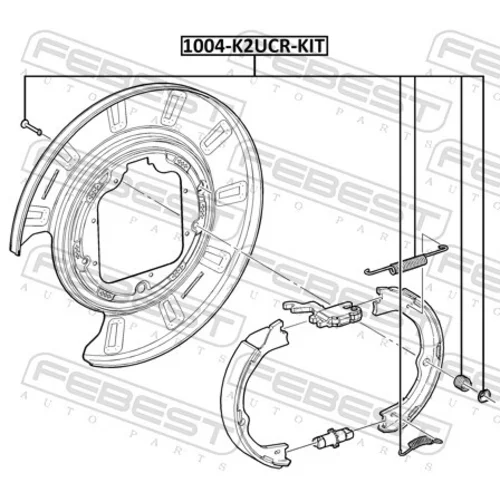 Sada príslušenstva čeľustí parkovacej brzdy FEBEST 1004-K2UCR-KIT - obr. 1