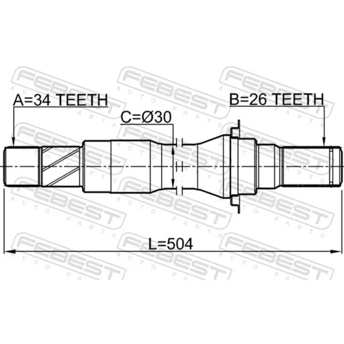 Hnací hriadeľ FEBEST 1012-V250MTRH - obr. 1