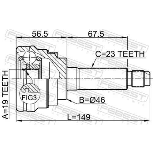 Sada kĺbov hnacieho hriadeľa FEBEST 1110-M100 - obr. 1