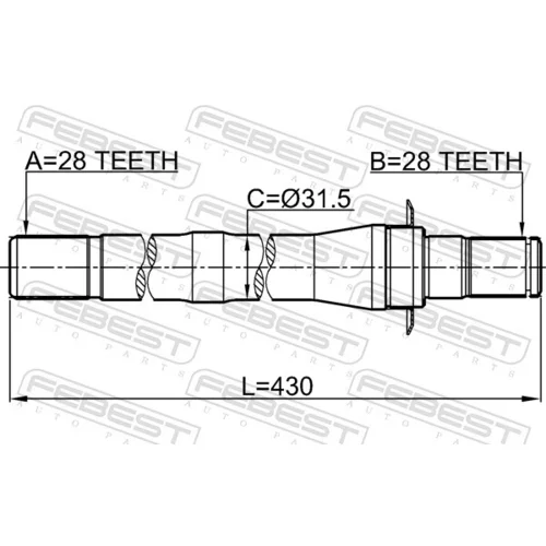 Hnací hriadeľ FEBEST 1212-CM10AT4WD - obr. 1