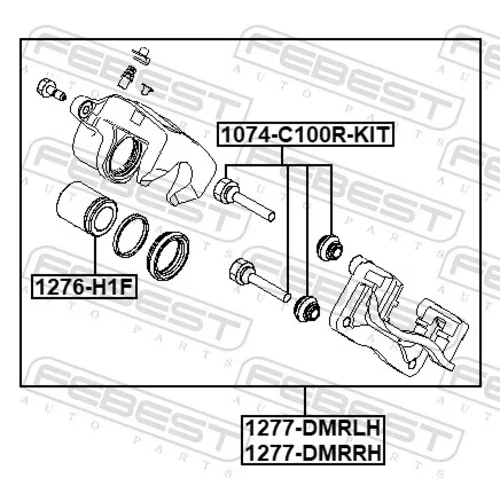 Brzdový strmeň 1277-DMRRH /FEBEST/ - obr. 1