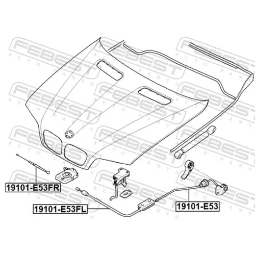Lanko pre otváranie kapoty motora FEBEST 19101-E53FR - obr. 1