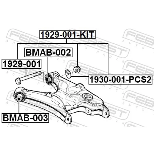 Skrutka pre nastavenie odklonu kolesa FEBEST 1929-001-KIT - obr. 1