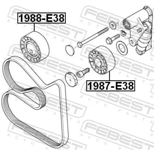 Napínacia kladka rebrovaného klinového remeňa FEBEST 1987-E38 - obr. 1