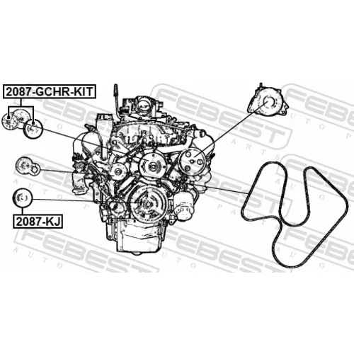 Napínacia kladka rebrovaného klinového remeňa 2087-KJ /FEBEST/ - obr. 1