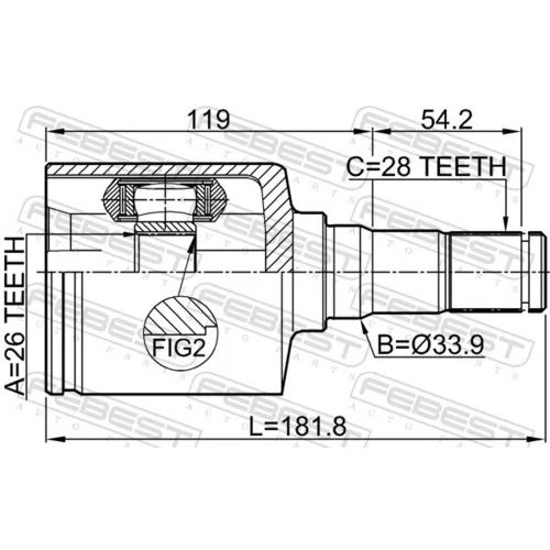 Sada kĺbov hnacieho hriadeľa 2111-CA2LH /FEBEST/ - obr. 1