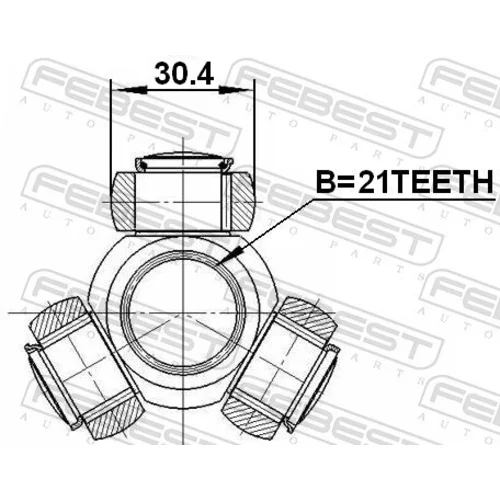 Trojkríž hnacieho hriadeľa FEBEST 2116-FOC16 - obr. 1